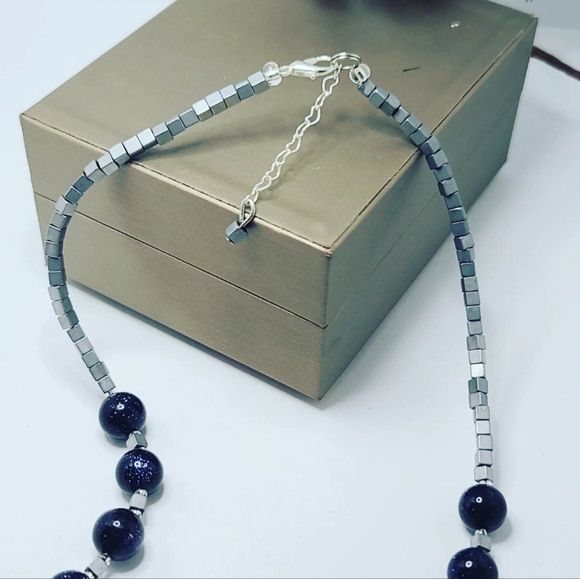 Blue Goldstone necklace - Picture 5 of 5